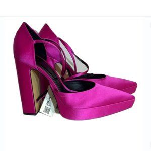 ZARA NWT Barbie Pink Platform Heels Strappy Womens shoes size 39 / 8